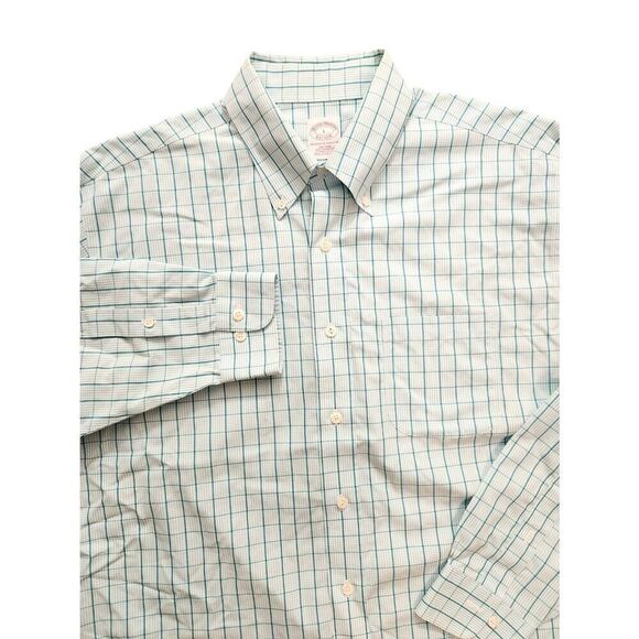 Brooks Brothers plaid men's Large supima cotton button up with chest pocket - Picture 8 of 8